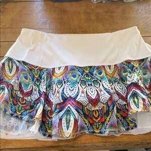Lucky in Love Multicolor Patterned Skater Skirt